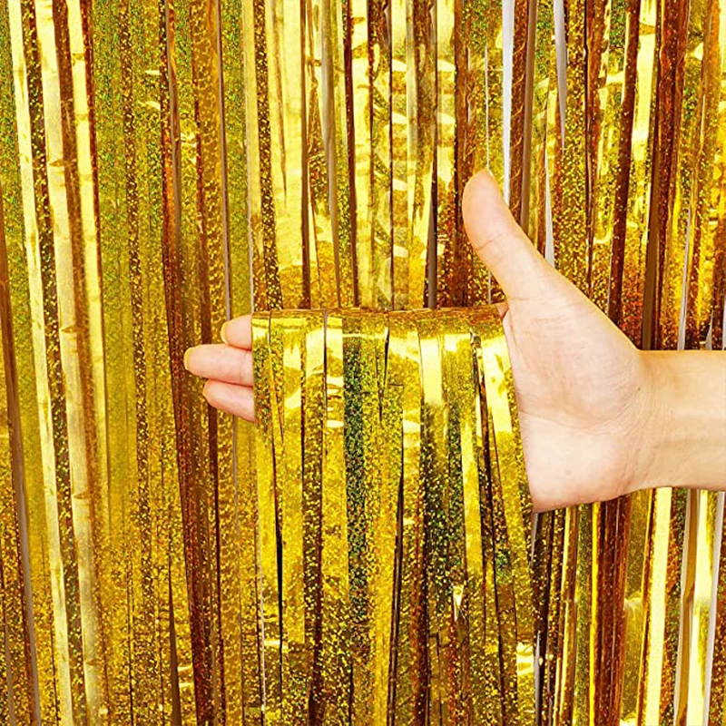 Cheap Tinsel Foil Fringe Curtains Backdropfor for Photo Booth Wedding Graduations Birthday Christmas Event Party Supplies