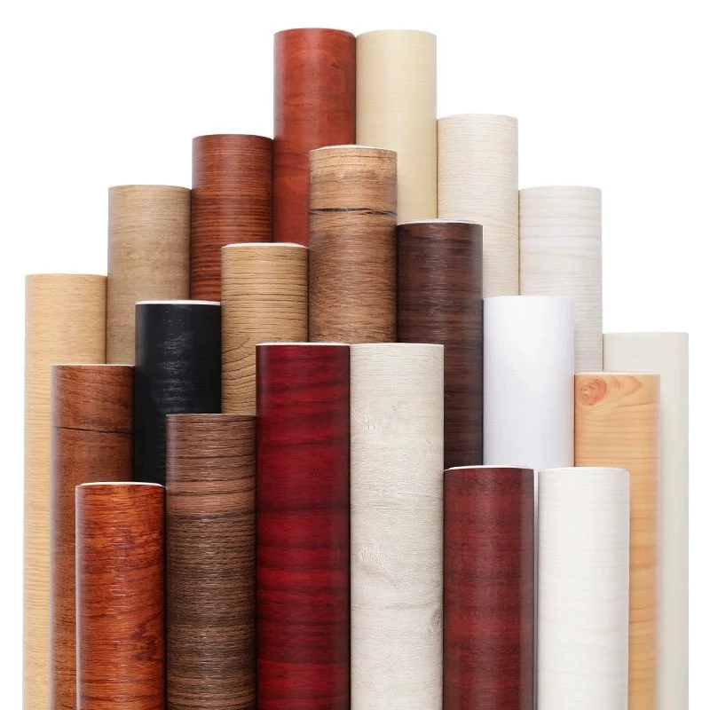Waterproof Self-Adhesive Door Stickers Whole Sheet Wood Grain Original Wood Bathroom Furniture Renovation Stickers for Cabine...