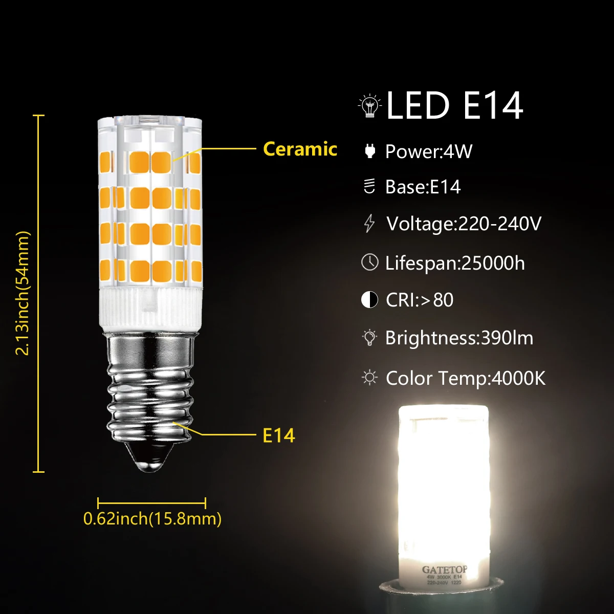 LED 미니 소형 전구 실리콘 PC 소재, 220V E14 높은 루멘, 샹들리에 사무실 거실 쇼핑몰 조명에 적합, 1-10PC