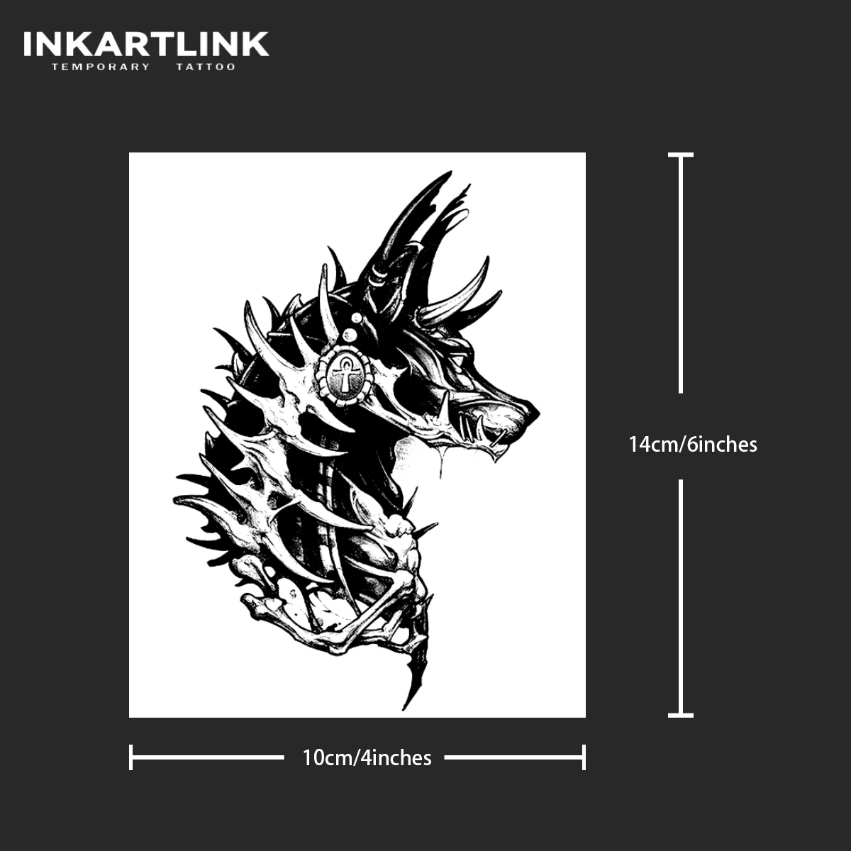 Skull dog temporary tattoo sticker, waterproof magic tattoo, lasts to 15 days fake tattoo, semi permanent tattoo
