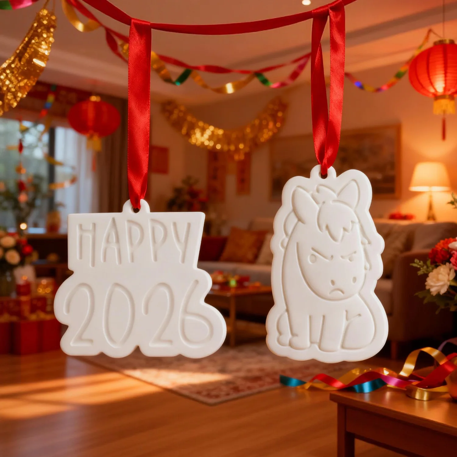 Clay mold, New Year characters and zodiac animal integrated silicone mold, suitable for home festival decoration board molds