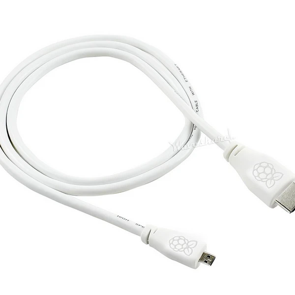 Raspberry Pi Foundation Official Raspberry Pi 4 HDM1 to Standard HDM1 Cable, 1M, White