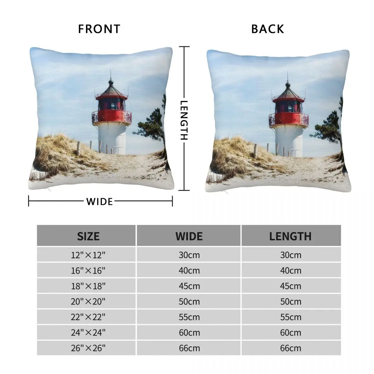 Baltic Sea Germany Beacon Pillowcase Polyester Linen Velvet Creative Zip Decorative Throw Pillow Sofa Seater Cushion Cover 45x45