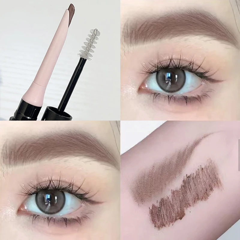 2 in 1 Eyebrows Gel Styling Eyebrow Pencil Waterproof Natural Lasting Non-Smudging Makeup Paint Brow Pencil with Brush Cosmetics