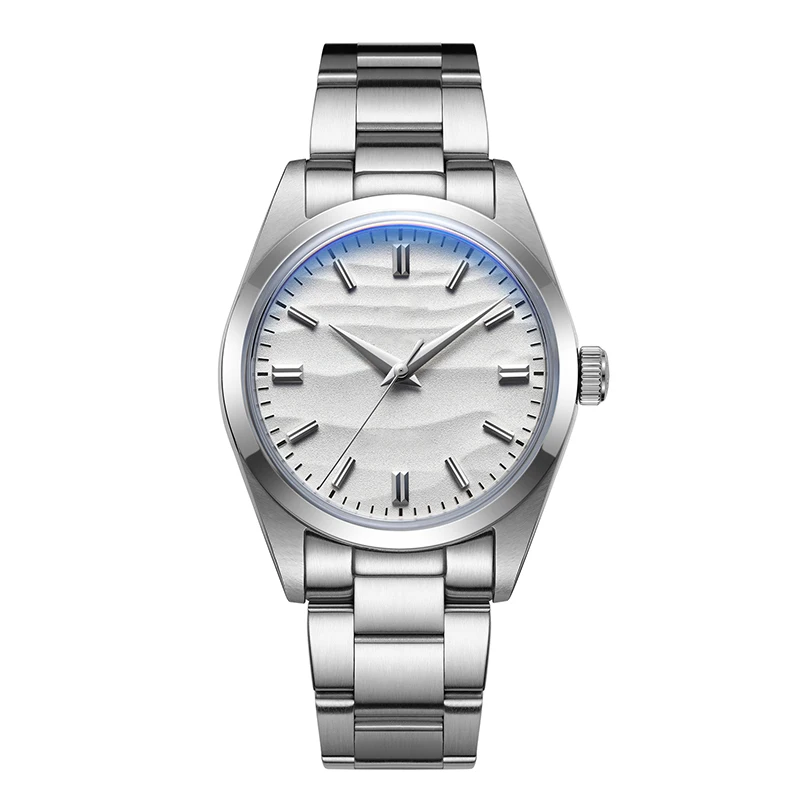 Addiesdive Hot Koop AD2030 Zonder Logo Horloge Roestvrij Staal 100M Waterdichte Quartz Horloges 3D Zand Wijzerplaat Heren Horloge jurk