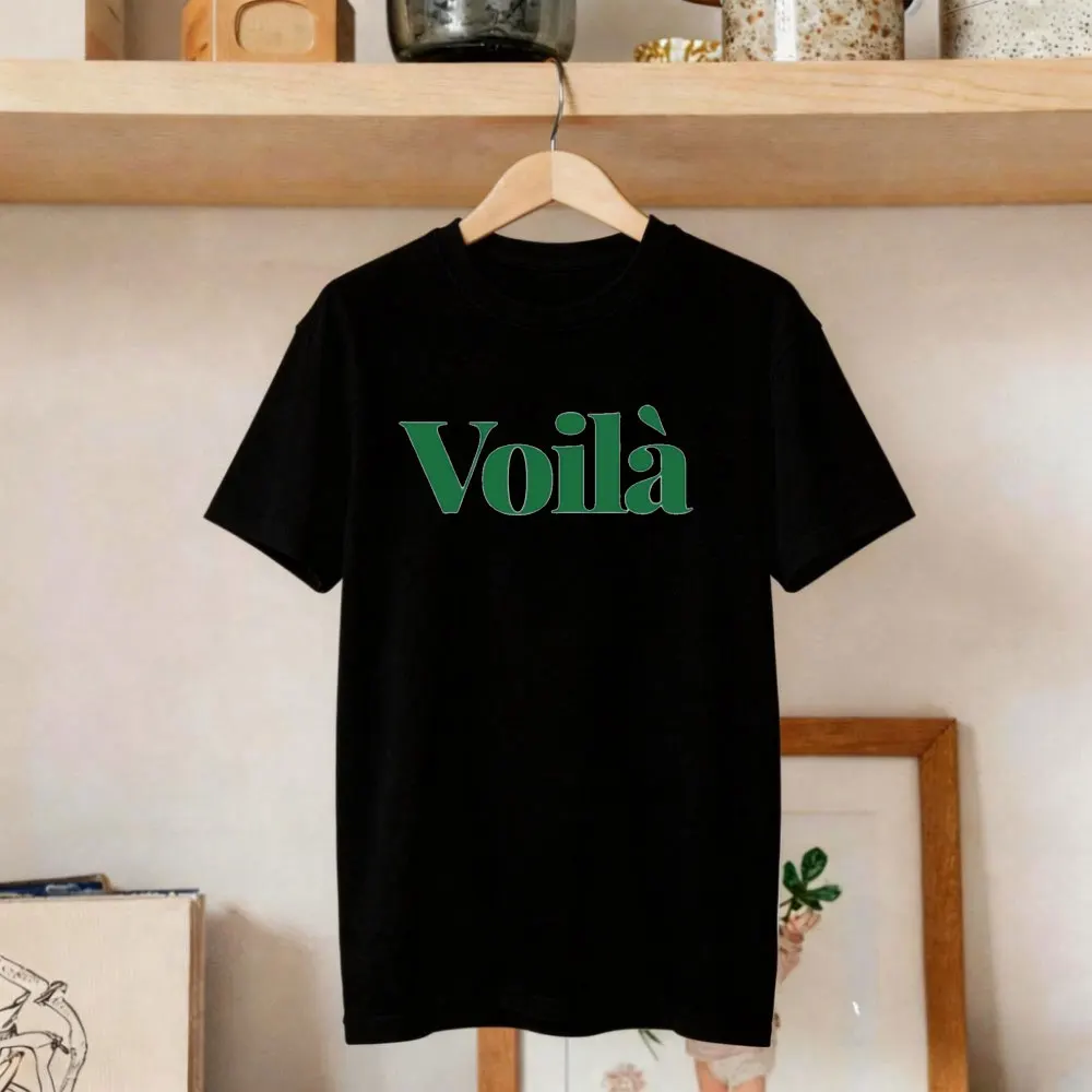 Voilà Shirt French Word Shirt Paris Tops France Vacation Clothes French Gift Women's Trendy Tee Short Sleeve Printed Tees