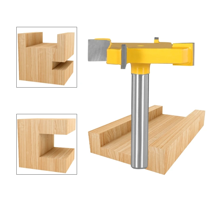 PTA 6MM 6.35MM Shank Z4 T Type Slotting Cutter With 4 Carbide Router Bit Woodworking Milling Cutter For Wood Face Mill