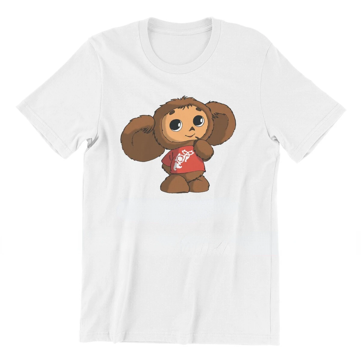 Cheburashka Soviet Russian Cartoon Thinking Graphic T Shirts Harajuku Vintage Fashion Women Men Summer T Shirt Kawaii Clothes