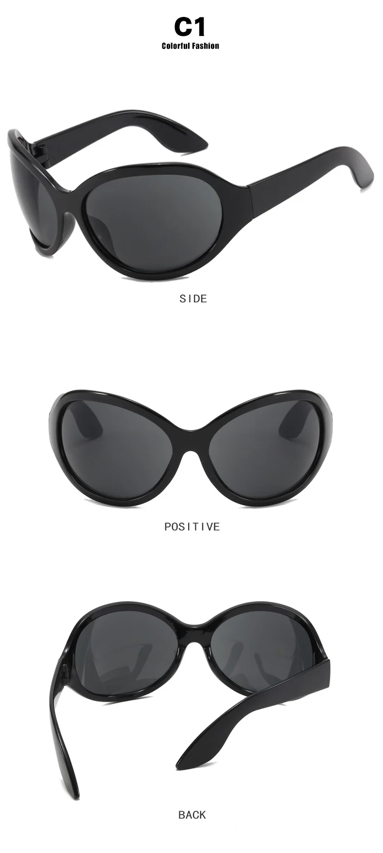 DOHOHDO UV400 Modische unregelmäßige runde Sonnenbrille für Damen und Herren, Vintage-Designer-Sonnenbrille für Damen, trendige Damen-Sonnenbrille – Detail 9