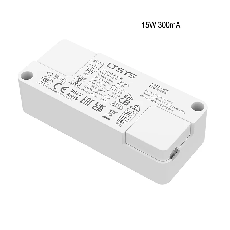 

LTECH Ultra-small ON/OFF Constant Current Led Driver 220V-240V CC 15W 150mA 180mA 200mA 220mA 250mA 300mA 350mA SN-15-150-G1N