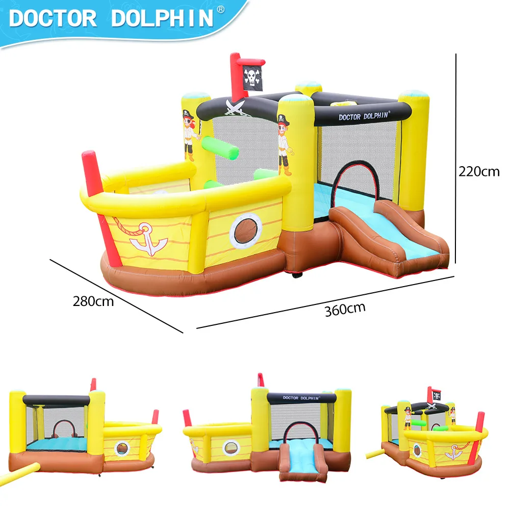 Doctor Dolphin Inflatable Bounce House Mini Bouncy House For Kids Bady With Blower Ball Pool Kids Birthday Party Toys Gift