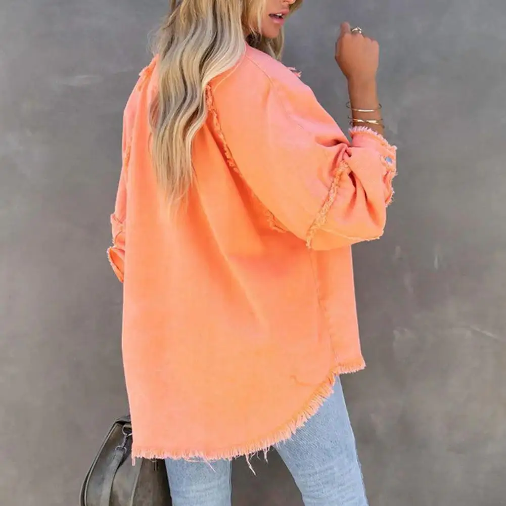 Solid Casual Loose Denim Shirts For Women 2023 Autumn Vintage Women's Oversized Shirts And Blouses Fashion Youth Female Tops