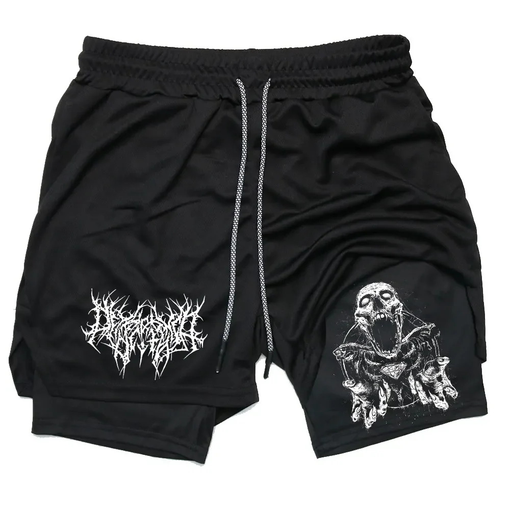 

Y2K Performance Shorts Two-in-one Men's quick-drying Fitness Printed double-layer shorts Exercise training running sportswear