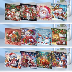 Merry Christmas/Happy Birthday Diamond Painting Greeting Card 5D Rhinestone Painting Mosaic Thank You Card Christmas Postcards