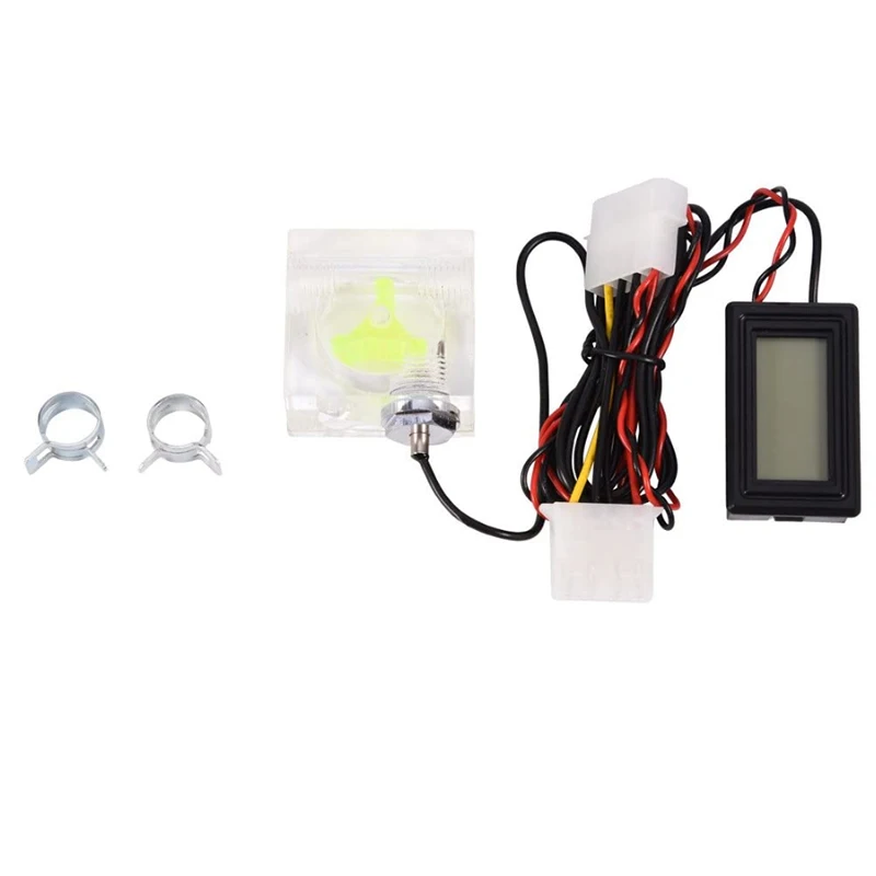 AA80 Pc 3 Way Meter Digital Thermometer, Computer Water Cooling System Kit with Two Connectors andwith Pagoda Clip