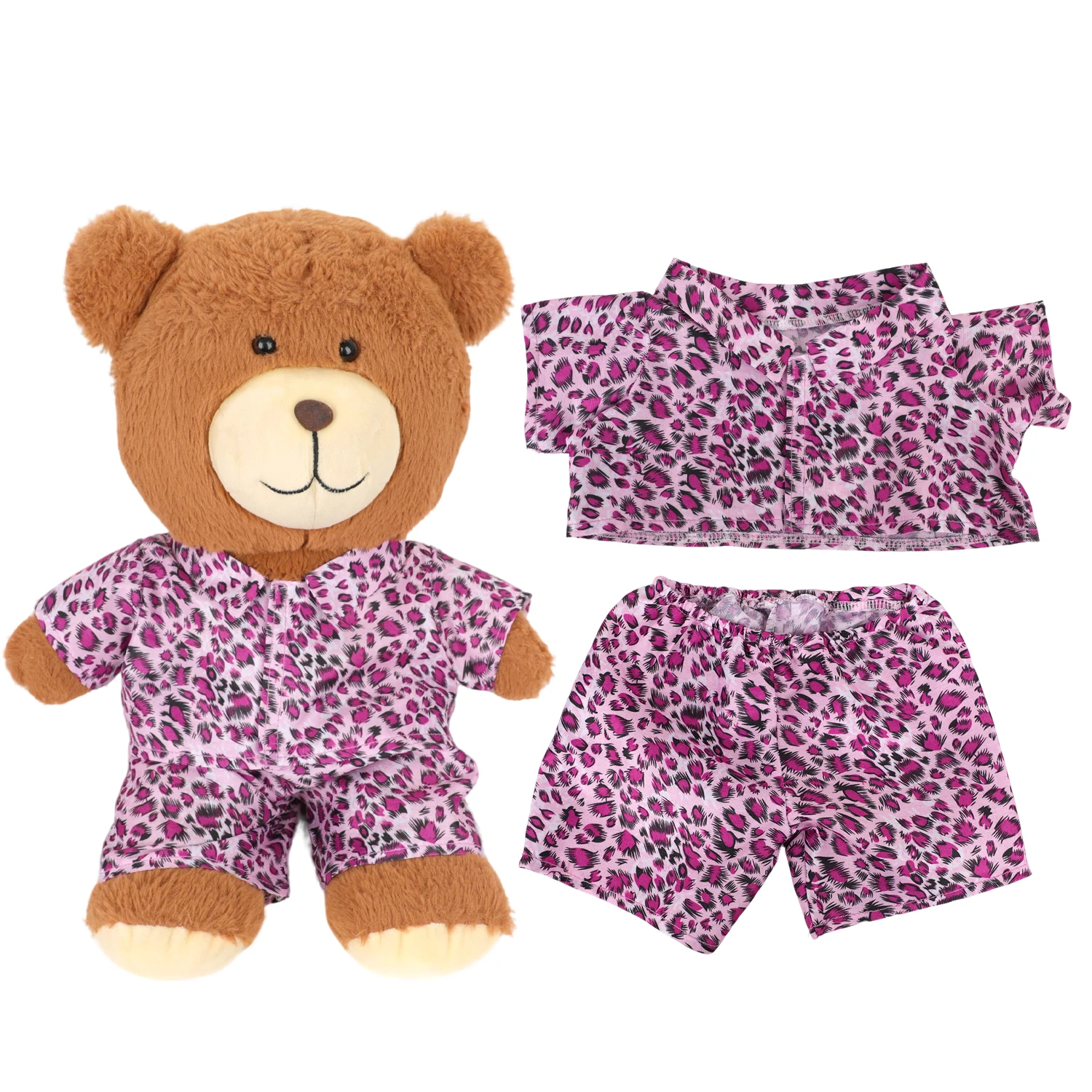 42*28CM Bear Doll Clothes Set Cute Colotful Clower Dog Printing Clothes Outfit For 16-inch Cotton Plush Bear Doll Toy Accessorie