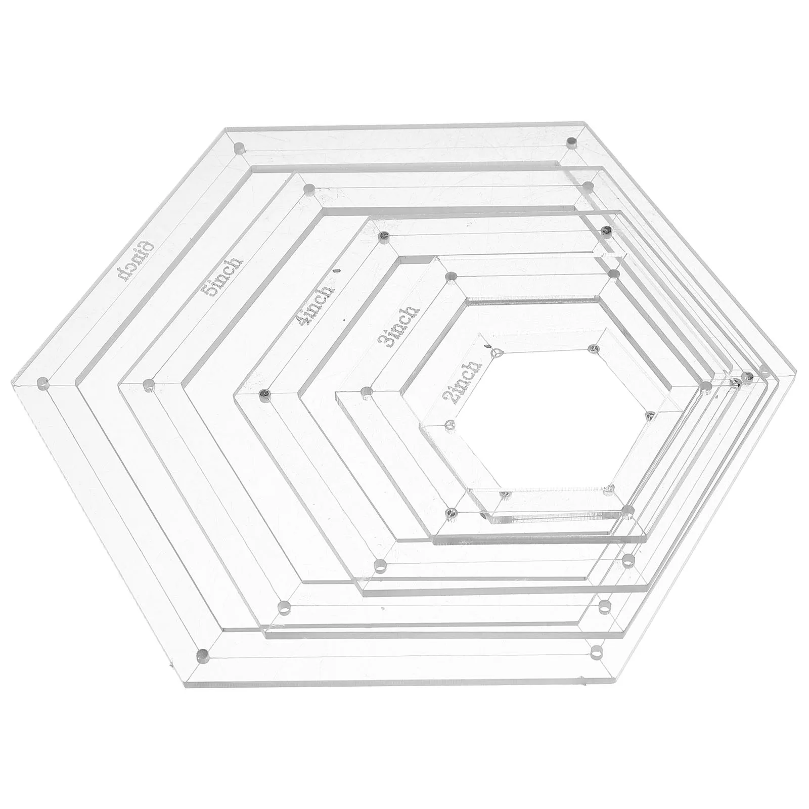 

5Pcs Hexagon Quilting Templates Rulers for DIY Patchwork Craft Tool Sewing Projects Stencil Patterns Quilting Template Set