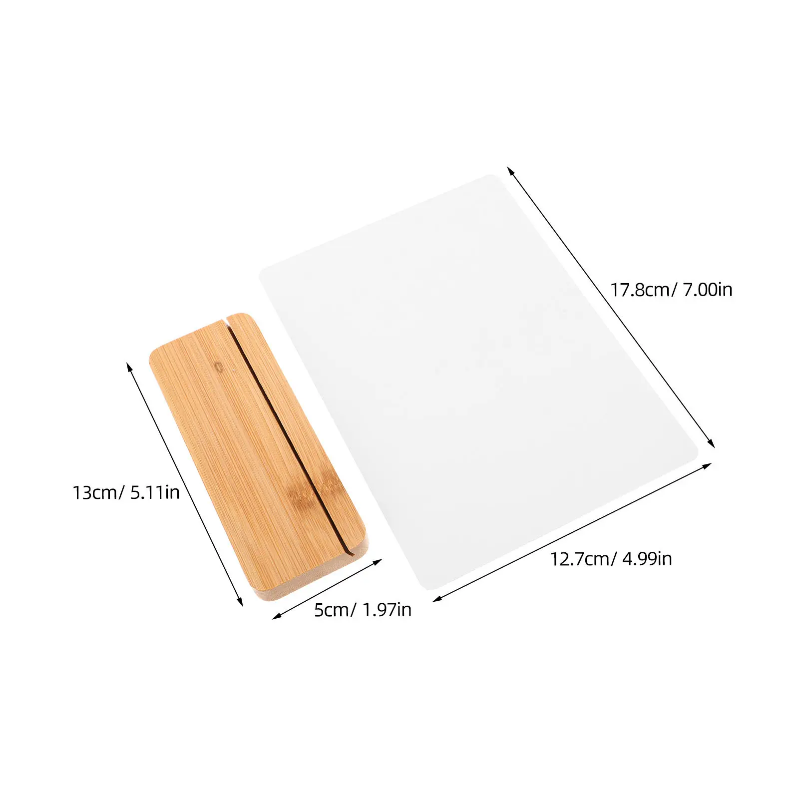 Sublimation Frame Blank 7 Inch Aluminum Surface Wood Base