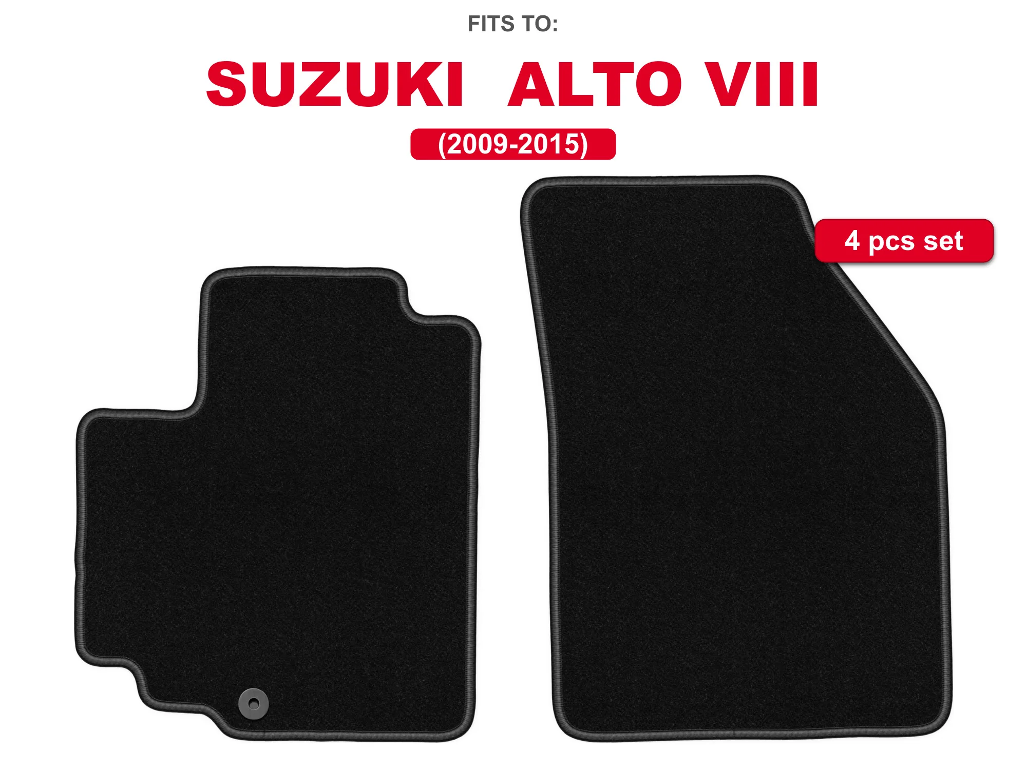 Velours vloermatten vooraan zwart voor: Nissan Pixo 2008-2013 hatchback set auto vloermatten voor voertuigvloer