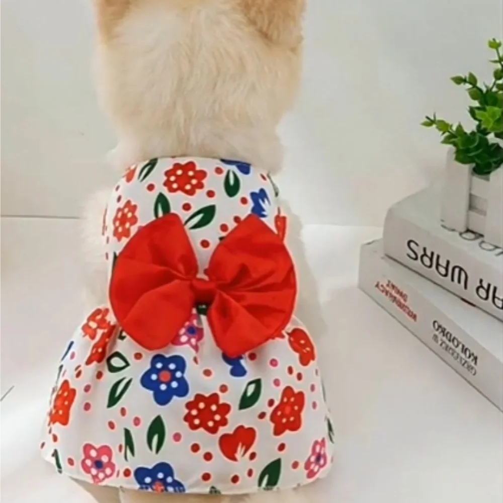 roupas-para-animais-de-estimacao-em-alta-venda-para-primavera-e-verao-vestido-floral-para-caes-e-gatos-roupas-fofas-para-caes-teddy-rosa