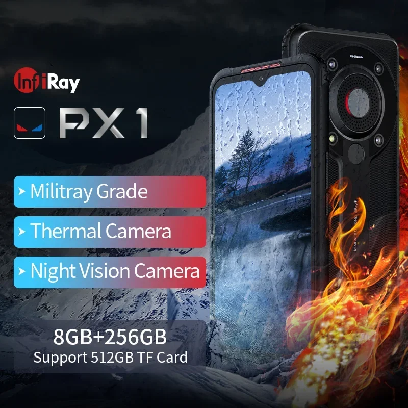 InfiRay PX1 Unlocked 5G Android 11 Triple Sim Industrial Mobile Smartphone with Thermal Imaging Camera