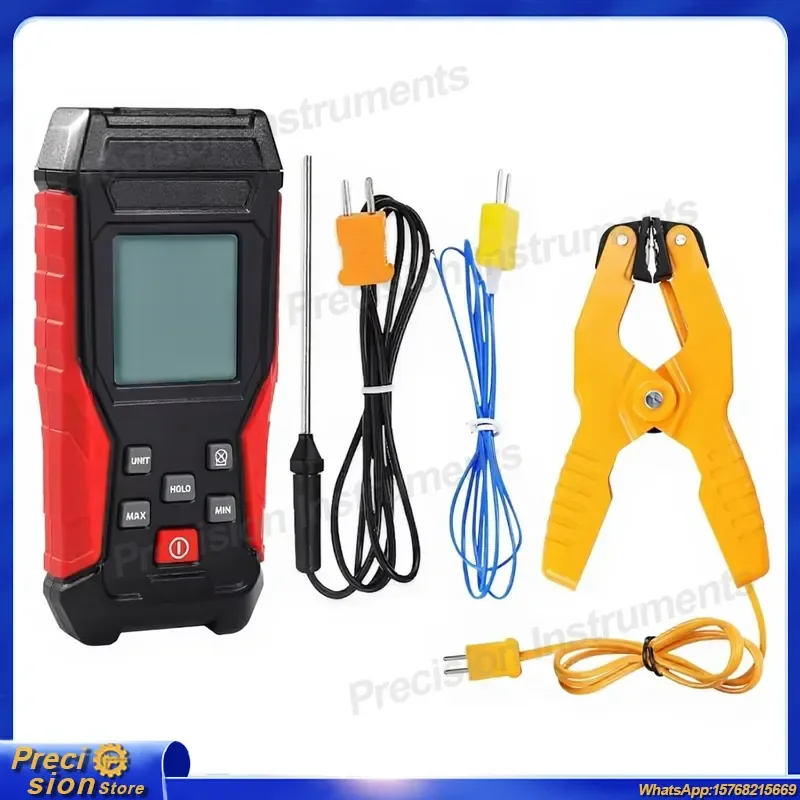 Digital K Type Thermocouple Thermometer for HVAC Refrigeration Electrical Maintenance with Temperature Clamp Meter ABS