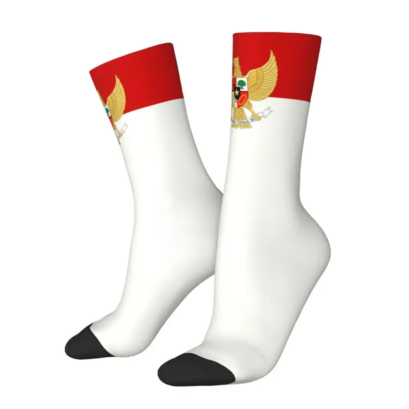 Indonesia Flag Dress Socks Mens Womens Warm Funny Novelty National Emblem Crew Socks