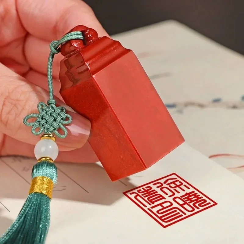寿山石赤石印鑑彫刻材料スタンプ書道絵画練習用名前印彫刻アートクラフト用品