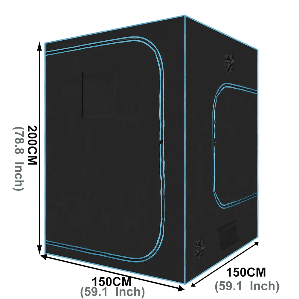 BEYLSION 150*150*200CM Plant Growing Light Tent Grow For indoor Room Non Toxic Good Quality Reflective Mylar Hydroponic system