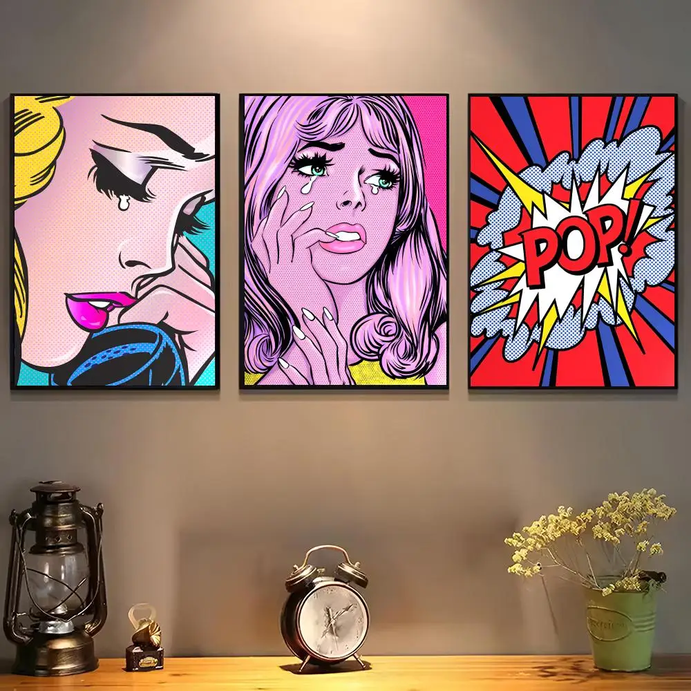 Roy Lichtenstein Poster For Self-adhesive Art Waterproof Paper Sticker Coffee House Bar Room Wall Decor
