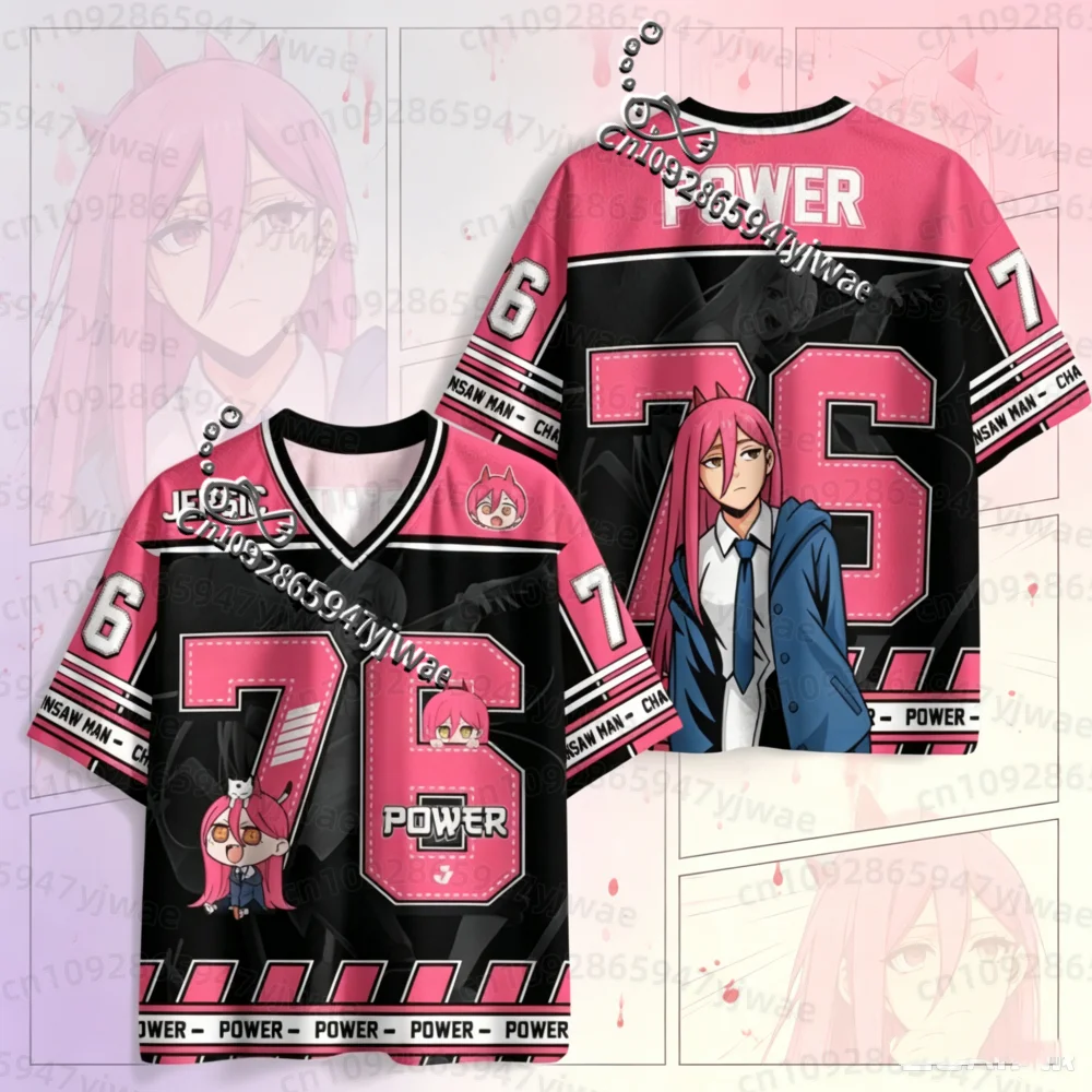 26 Sommer Herren Damen Kurzarm T-Shirt Anime Chainsaw Man Denji Makima Asa Mitaka Print Jersey Herren T-Shirt Herrenbekleidung – Detail 4