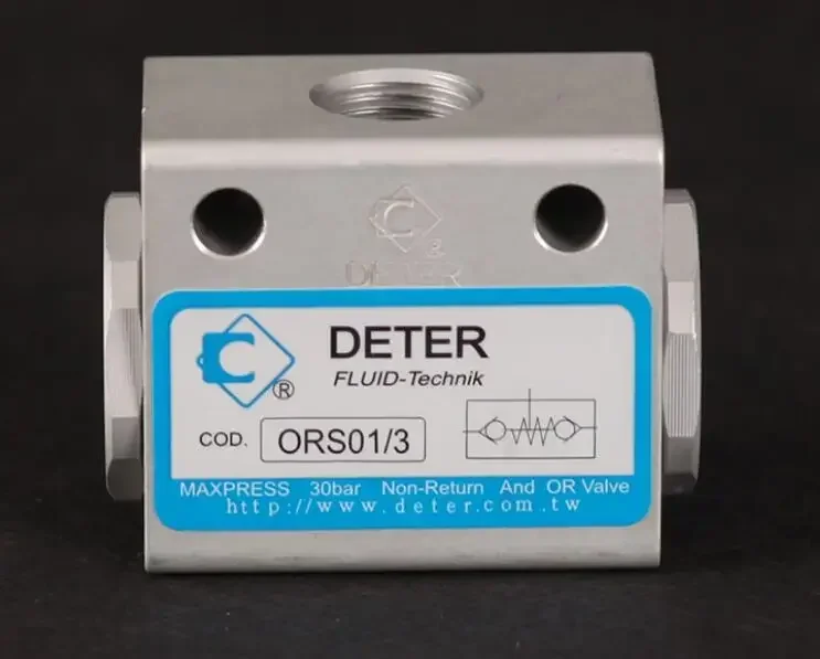 

TLF DETER FLUID-Technik COD. ORS01/3 MAXPRESS 30bar 0RS01/3 Non-Return and or Valve