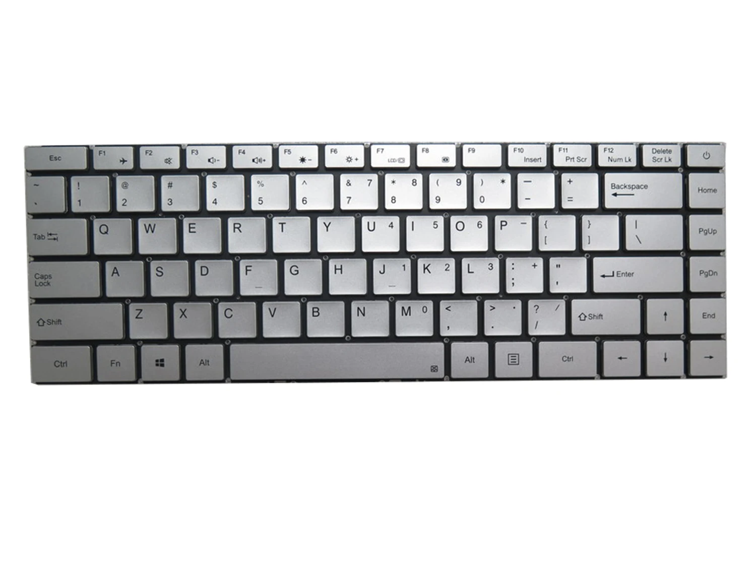 

Клавиатура ноутбука для MB3151018 XK-HS168 без рамки, новая, США, серебристая/черная