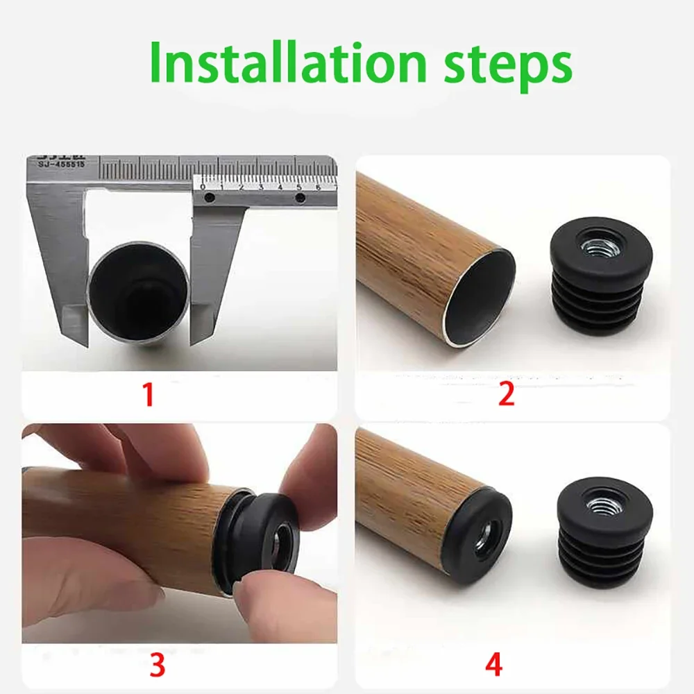 Nut Plug Dia13/16/22/30/35/42/48/50/60 PE Plastic M6 M8 M10 M12 Round Tube Plug Furniture Tube Cover Shock-Absorbing Protection