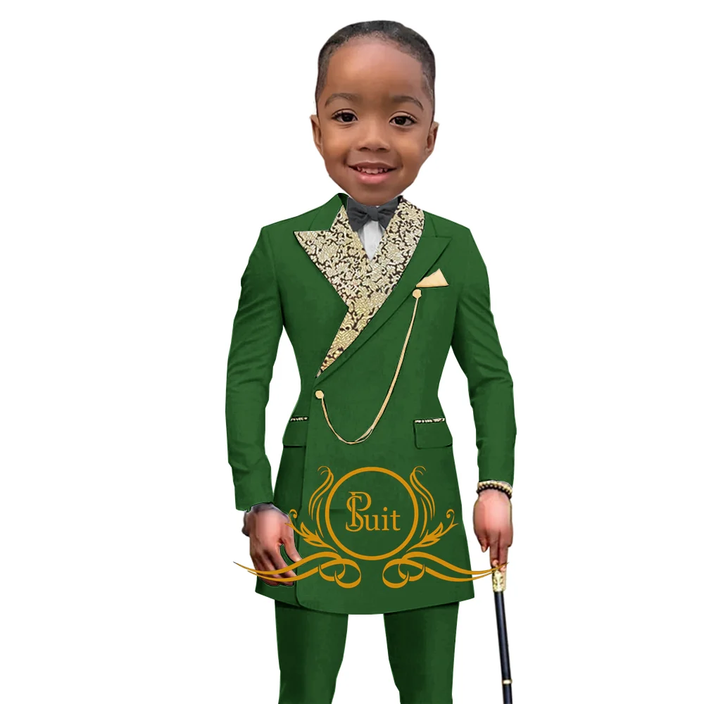 Slim Fit Boy Suit Wedding Blazer Set Party Prom Kids Suit Fashion Tuxedo Jacket Pant 2 Pieces