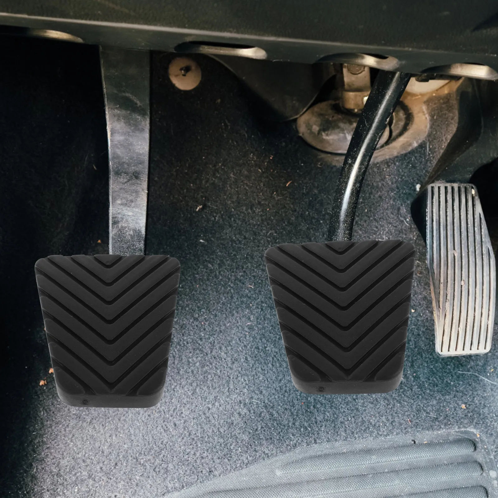 5Pcs Universal Car Pedal Covers Set Brake Clutch Accelerator Rubber Non-Slip Pedal Pads Shock Absorbing Foot Pad Covers for All