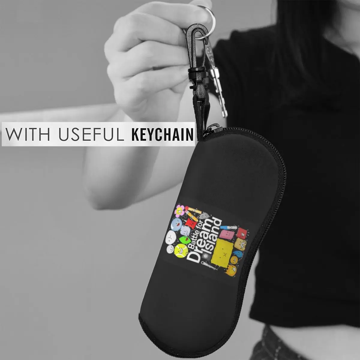 BFDI ポスターシェルメガネケースポータブルサングラスボックス女性男性ソフト眼鏡バッグポーチ