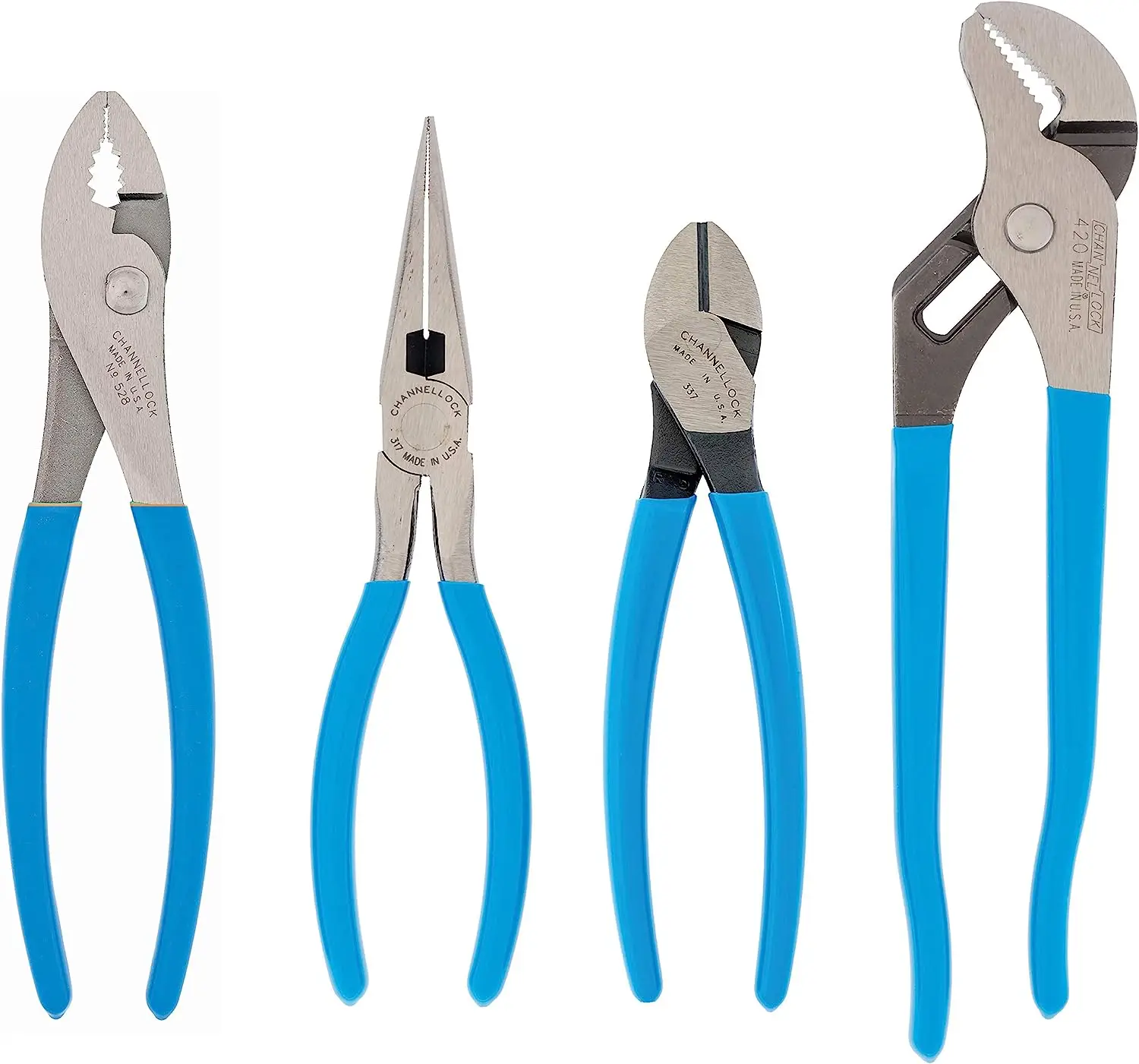 Channelock PC-2 Pro's Choice Plier Kit & GS-3 3 Piece Straight Jaw Tongue and Groove Pliers Set - 12-Inch, 9.5-Inch, 6.5-Inch |