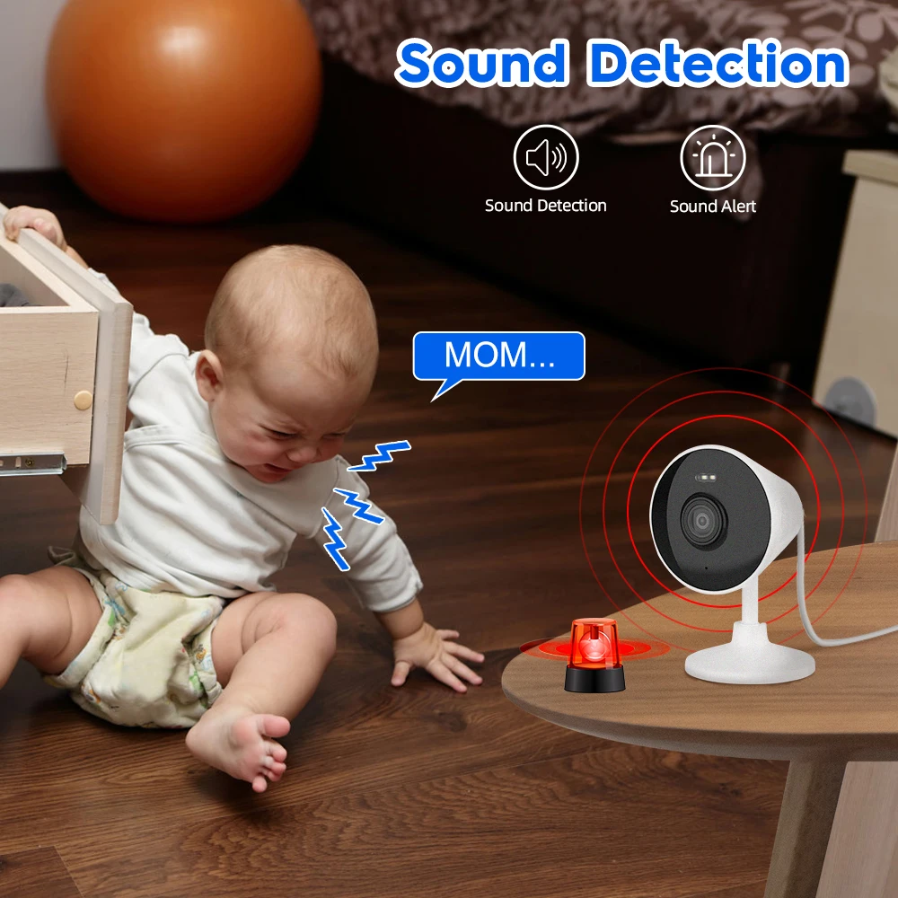 Tinosec 1080P WiFi IP Camera USB Power Baby Monitor Camera Human Detection Night Vision Sound Alert Cam Support Alexa Google