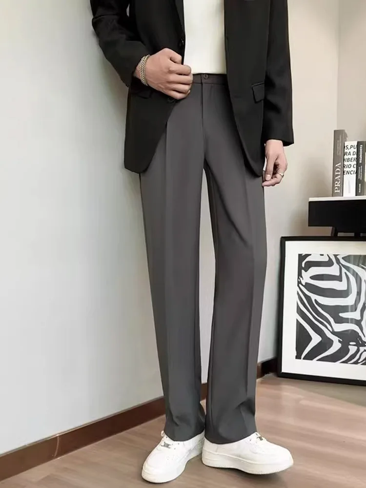 

Deep ey Men's Straight Leg Pants Drapey Loose Fit Casual Sle Summer New Arrival Long Trousers Cool Trend Youth Faion