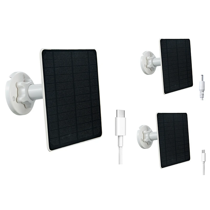 5W Solar Panels IP65 Waterproof With 3 Meters Cable For 5V Battery Camera Low Power Camera Security Camera Outdoor