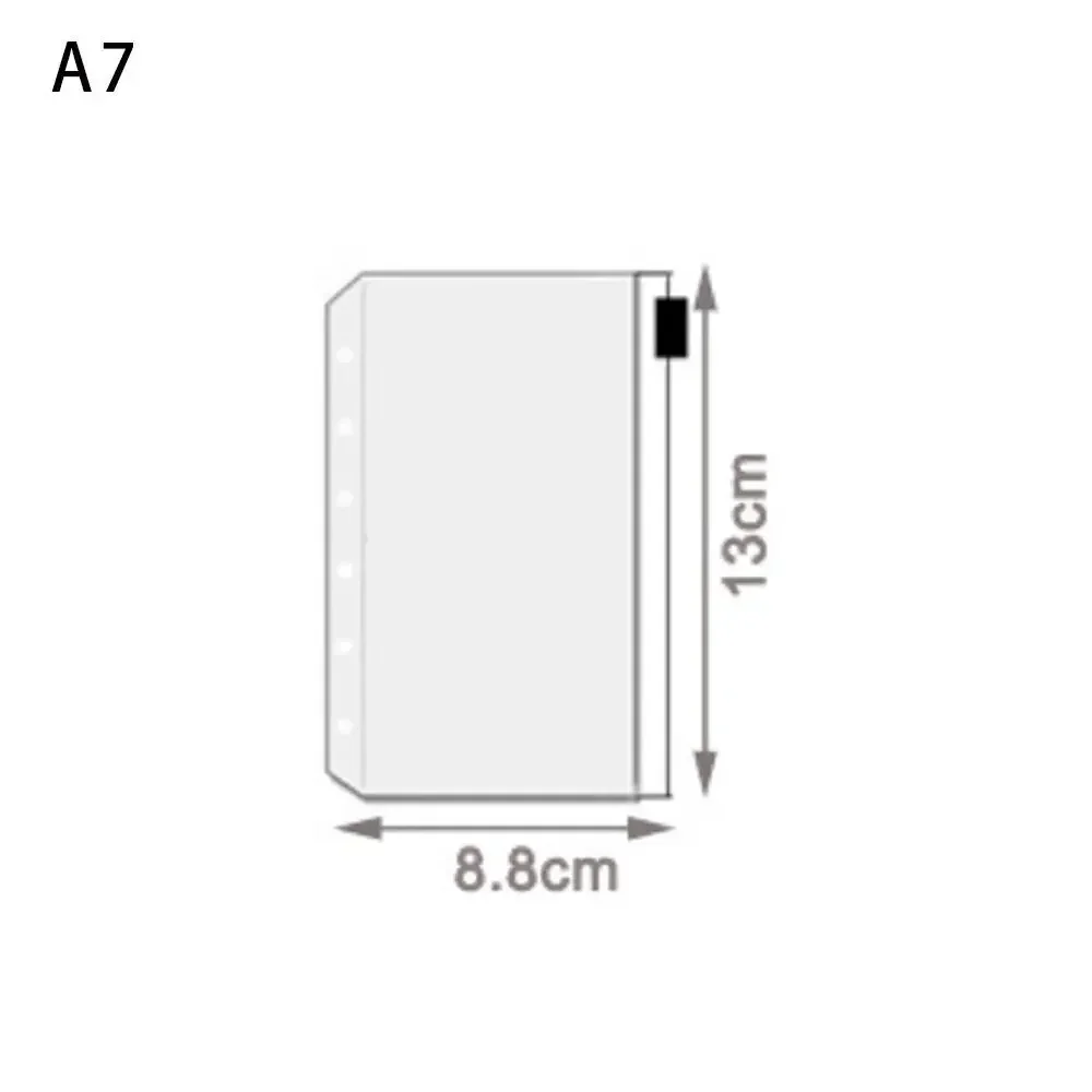 10 Stuks A5 A6 A7 Bindmiddel Pocket Bindmiddel Rits Mappen Voor 6 Ring Notebook Divider Pagina Waterdichte Pvc Blad document Filing Bag