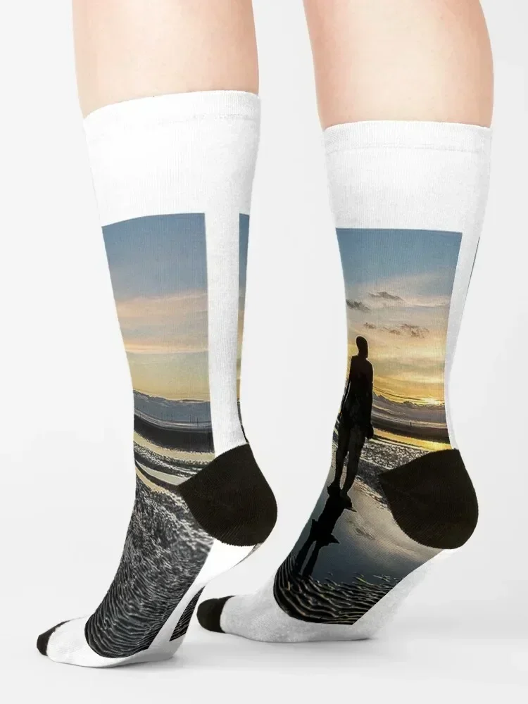 Sunset light, Crosby beach Socks cotton bright garter man halloween Socks Woman Men's