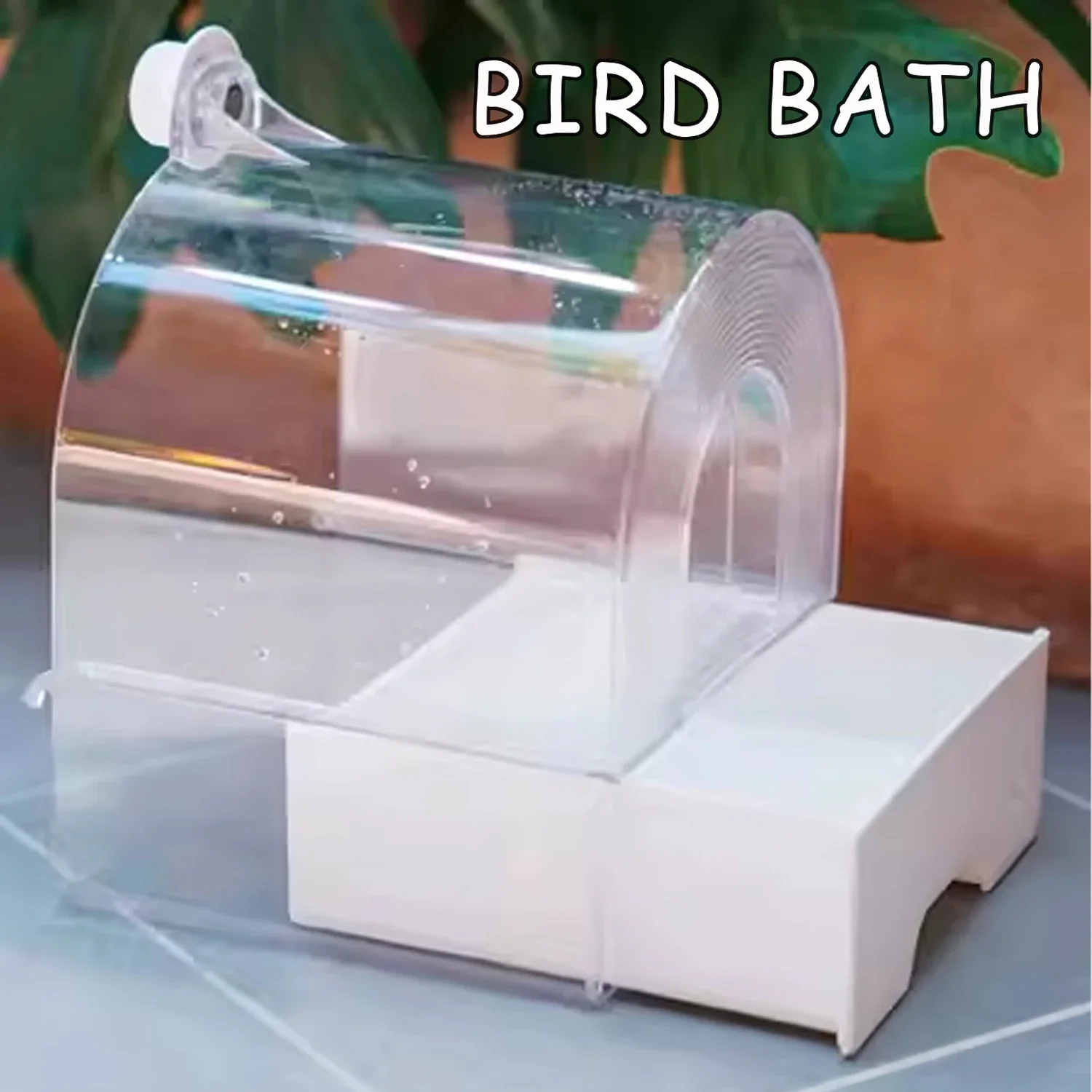 

Clear Parrot Bathtub Shower Box Bird Bathtub with Screw Hooks Hanging Bath Bowl House For Small and Medium Birds