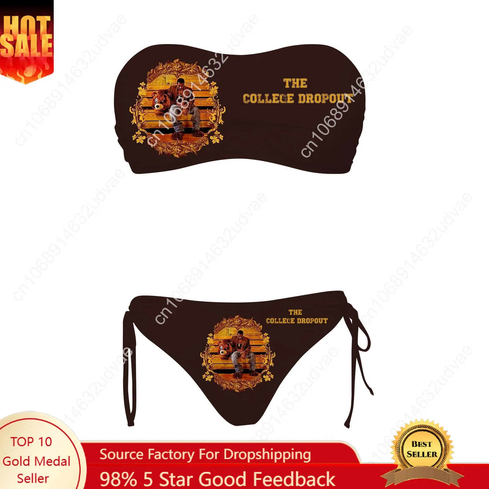 

Kanye West Womens Drawstring Two Piece Set Bathing Suits Personalized Swimwear Pool Party Bikini Customize Beachwear