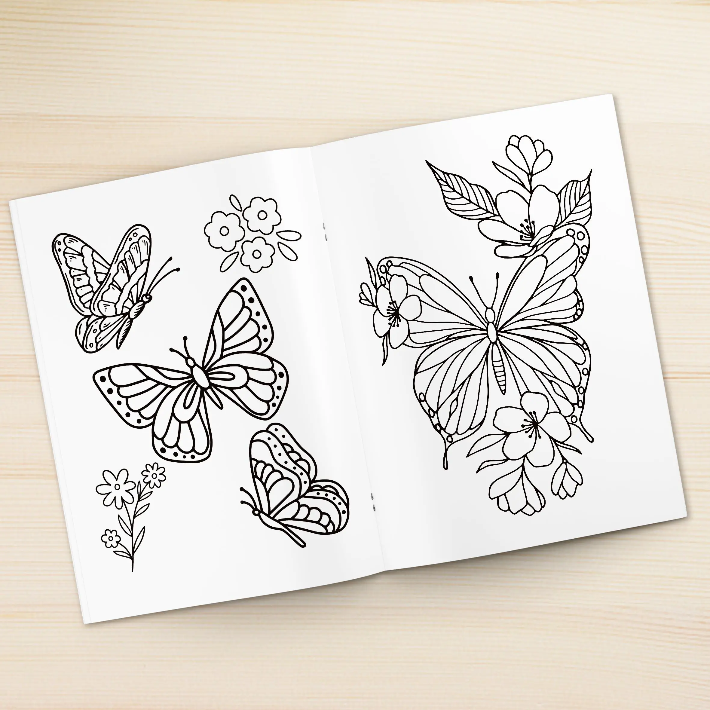 New A4 size beautiful butterfly theme picture book for daily leisure activities for teenagers and adults (Cozy Space Coloring)