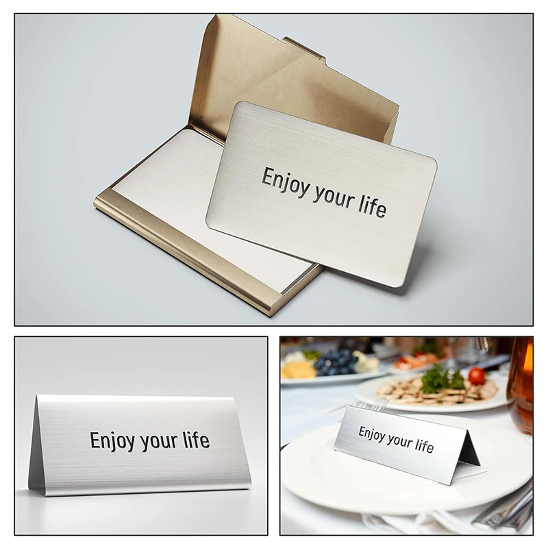 1Pcs Stainless Steel Metal Business Card DIY Gift Plate Blank Cards Blank Custom Laser Engraving Board Logo Printing