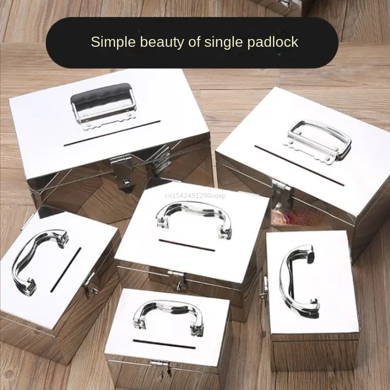 Stainless Steel Portable Safe Cash Box Money Piggy Bank Coin Storage Combination Lock Kids Safe Security