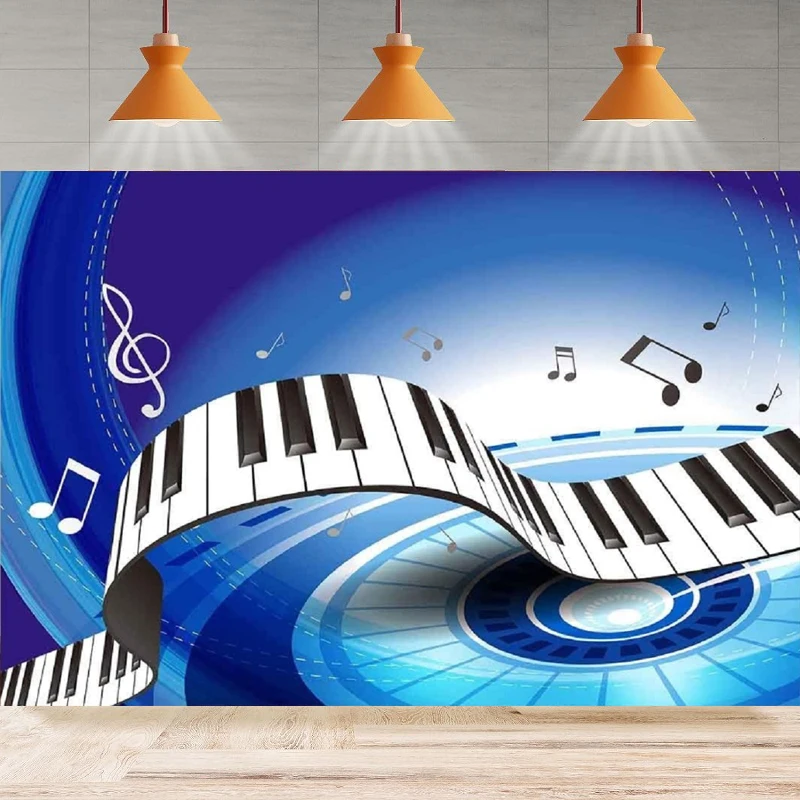 

Music Piano Keys Photography Backdrop for Music Party Decoration Abstract Music Stage Background Home Party Backdrop Wall Banner