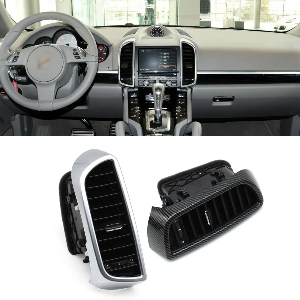 Front Center Middle AC Air Vent Grille Outlet Carbon Complete Assembly For Porsche Cayenne 958 2010 2011 2012 2013 2014 2015